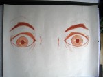 Yeux - Sanguine sur papier Ingres - Septembre 2014