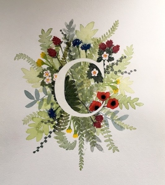 Monogramme fleuri - Aquarelle - 2022